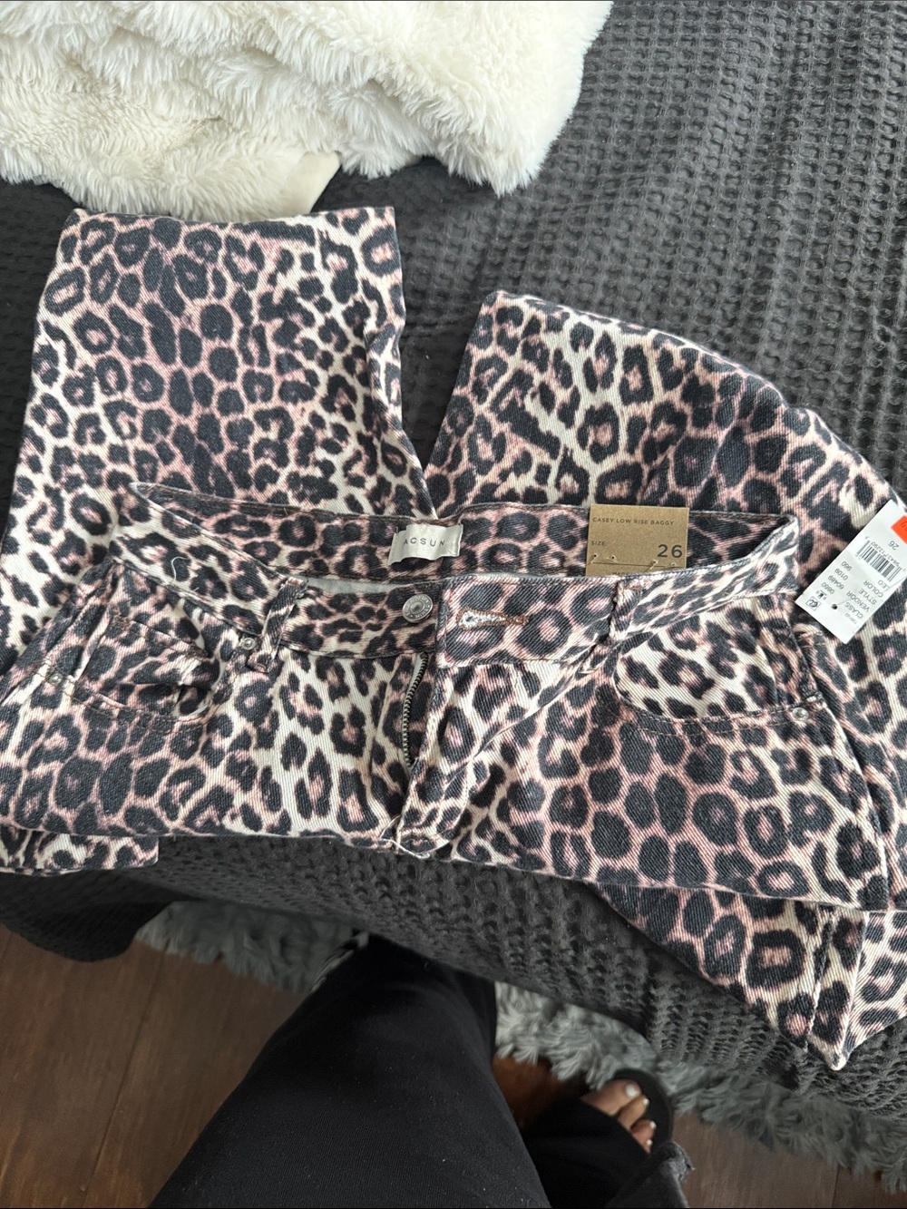 PacSun Leopard Print Jeans in Pink and Black